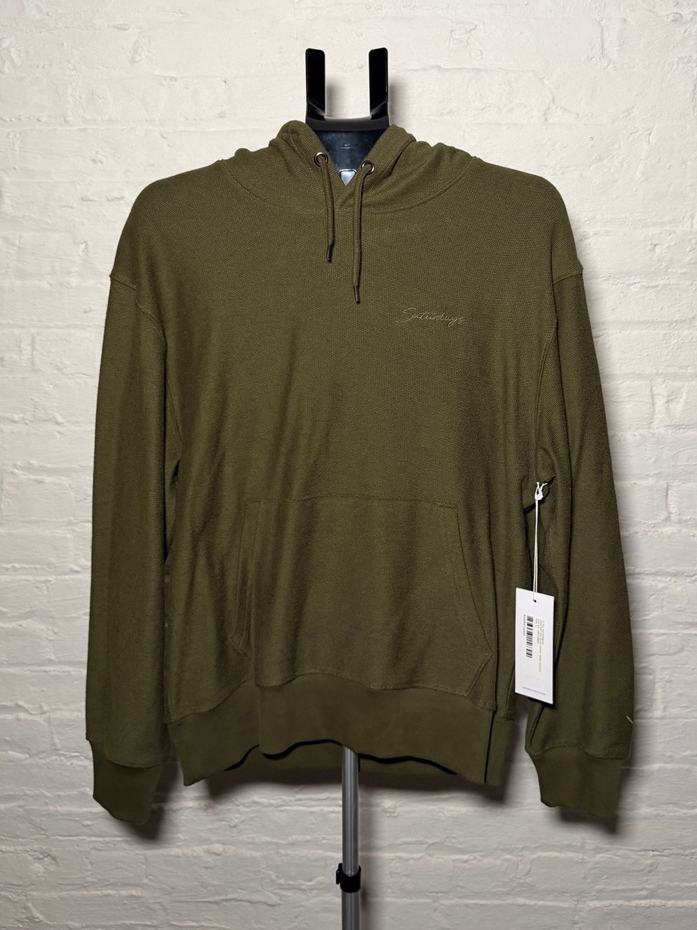 Saturdays New York City Men’s Army Green Ditch Script Terry Hoodie M32228GH01